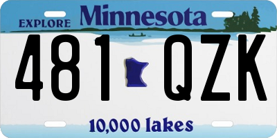 MN license plate 481QZK