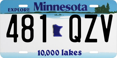 MN license plate 481QZV