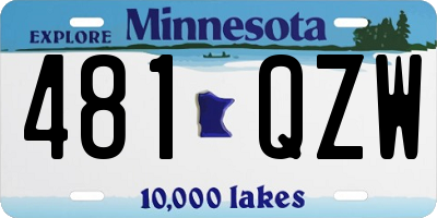 MN license plate 481QZW