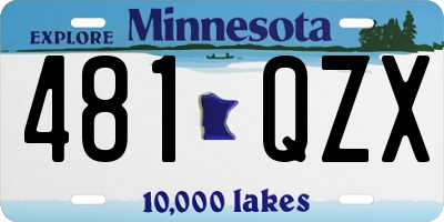 MN license plate 481QZX