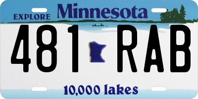 MN license plate 481RAB