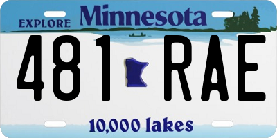 MN license plate 481RAE