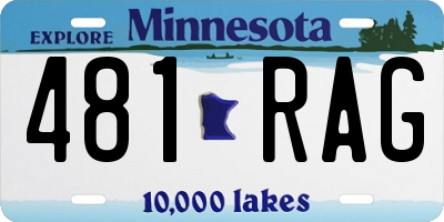 MN license plate 481RAG