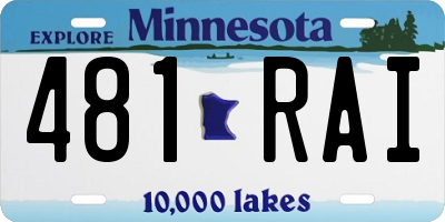 MN license plate 481RAI