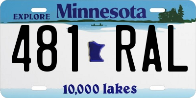 MN license plate 481RAL