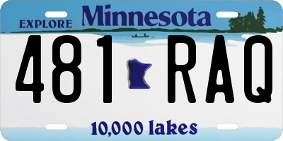 MN license plate 481RAQ