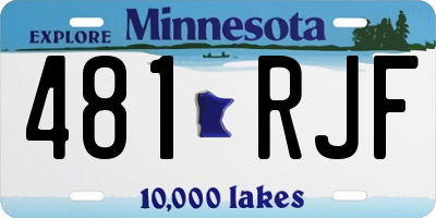 MN license plate 481RJF