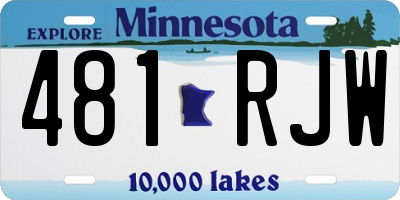 MN license plate 481RJW