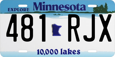 MN license plate 481RJX
