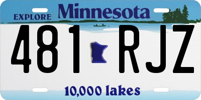 MN license plate 481RJZ