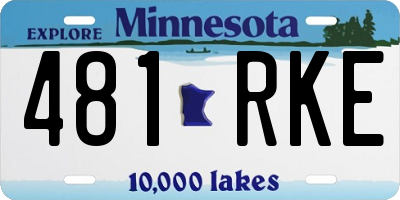 MN license plate 481RKE