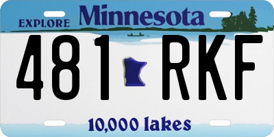 MN license plate 481RKF