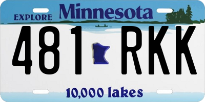 MN license plate 481RKK