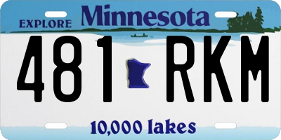 MN license plate 481RKM