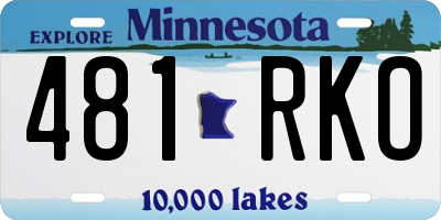 MN license plate 481RKO