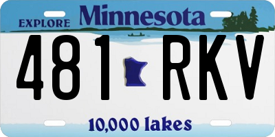 MN license plate 481RKV