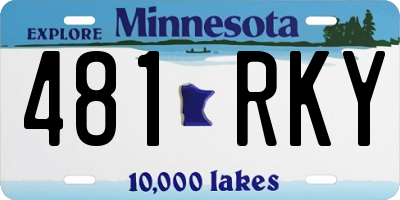 MN license plate 481RKY