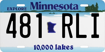 MN license plate 481RLI