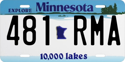 MN license plate 481RMA