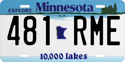MN license plate 481RME