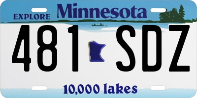 MN license plate 481SDZ