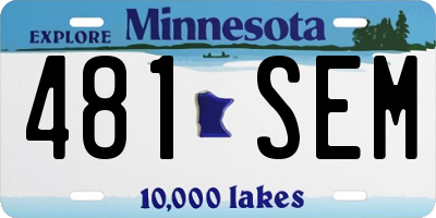MN license plate 481SEM