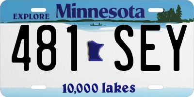 MN license plate 481SEY