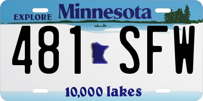 MN license plate 481SFW