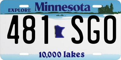 MN license plate 481SGO