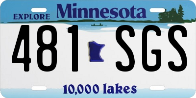 MN license plate 481SGS