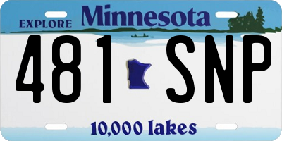 MN license plate 481SNP