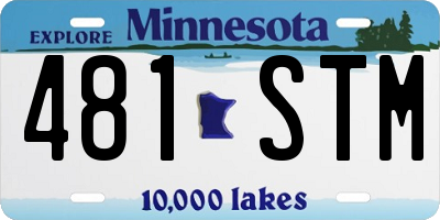 MN license plate 481STM