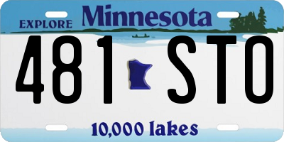 MN license plate 481STO