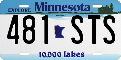 MN license plate 481STS