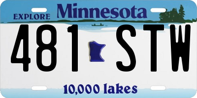 MN license plate 481STW