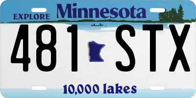 MN license plate 481STX