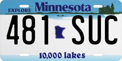 MN license plate 481SUC