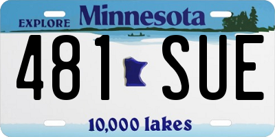 MN license plate 481SUE