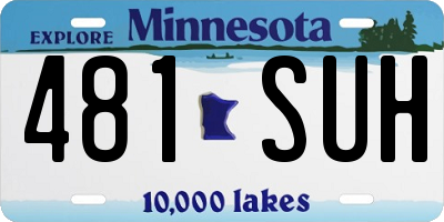 MN license plate 481SUH
