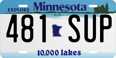 MN license plate 481SUP