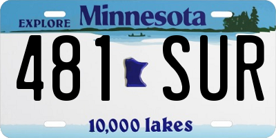 MN license plate 481SUR