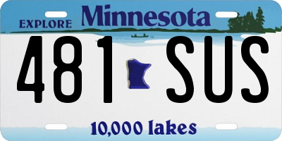 MN license plate 481SUS