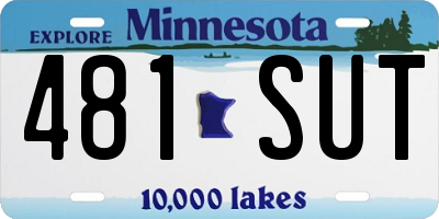 MN license plate 481SUT