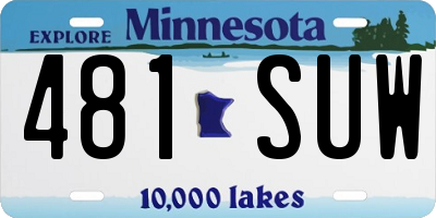 MN license plate 481SUW