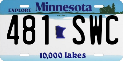 MN license plate 481SWC