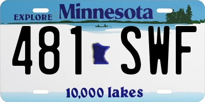 MN license plate 481SWF