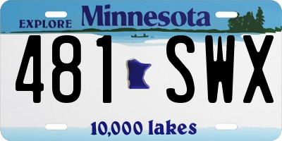 MN license plate 481SWX
