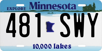 MN license plate 481SWY
