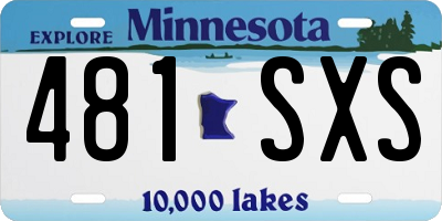 MN license plate 481SXS