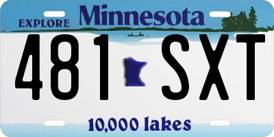 MN license plate 481SXT